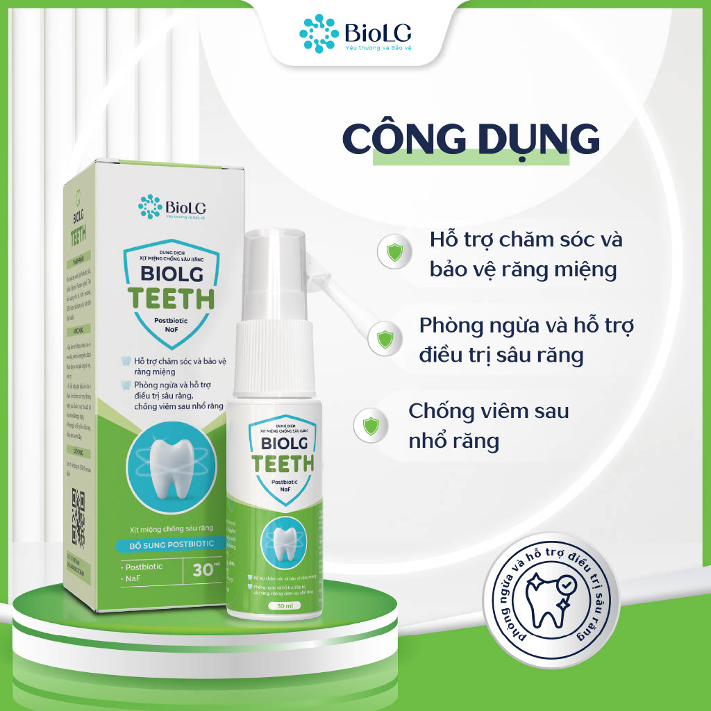 Dung dịch xịt miệng chống sâu răng BioLG Teeth 