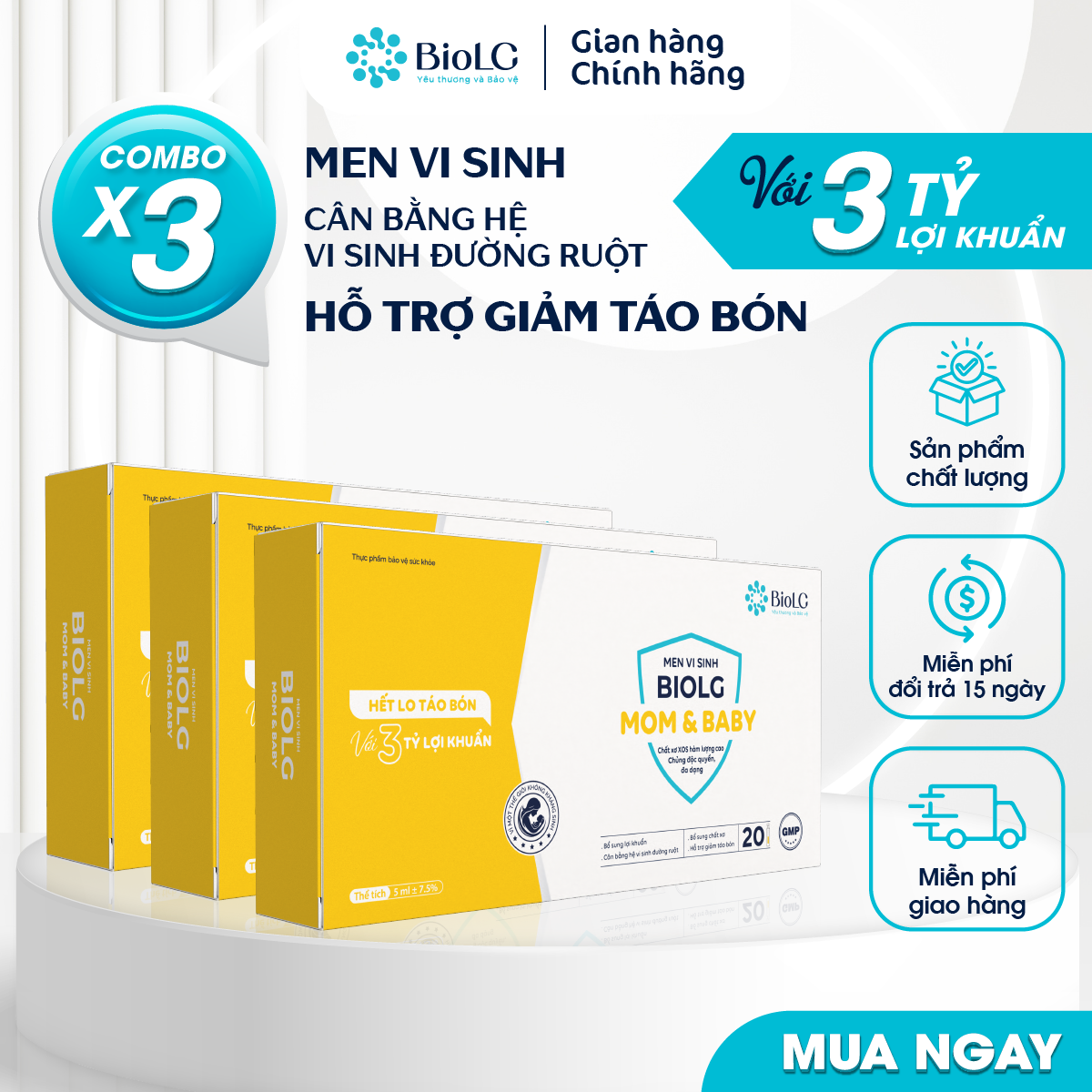 BIOLG MOM & BABY - Hỗ trợ giảm táo bón, tiêu chảy, rối loạn tiêu hoá