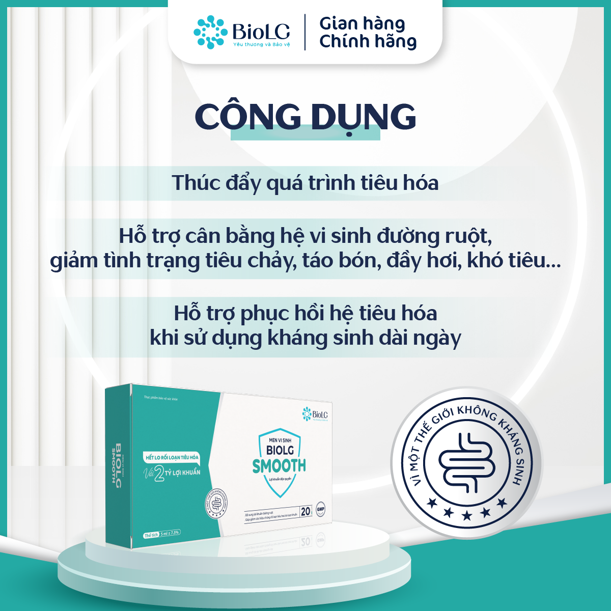 BIOLG SMOOTH - Bổ sung lợi khuẩn giúp cân bằng hệ vi sinh đường ruột - Thương Hiệu Vitath