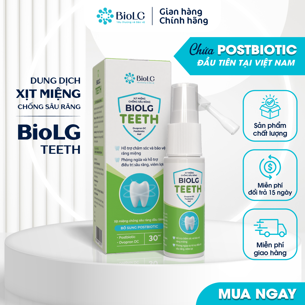 Xịt miệng chống sâu răng BioLG Teeth 