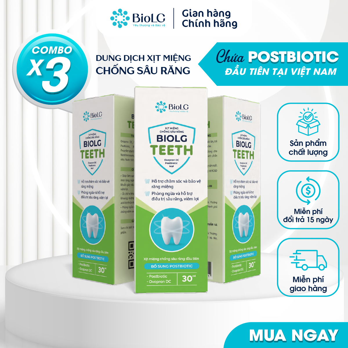 Xịt miệng chống sâu răng BioLG Teeth 