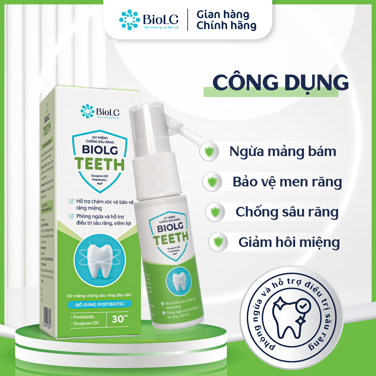 Xịt miệng chống sâu răng BioLG Teeth 