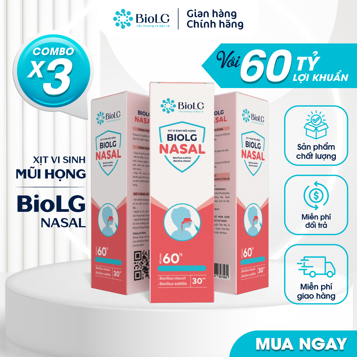 BIOLG NASAL Men xịt mũi họng